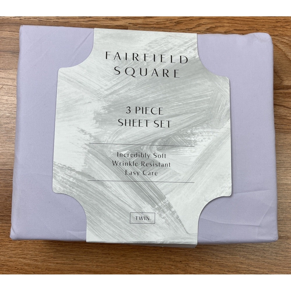Fairfield Square 3 Piece TWIN Microfiber Sheet Set Purple NEW